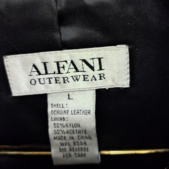 ALFANI Jacket Lambs Leather L NWOT - Picture 3 of 6